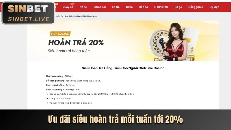 Khuyến mãi đặc biệt theo sảnh game
